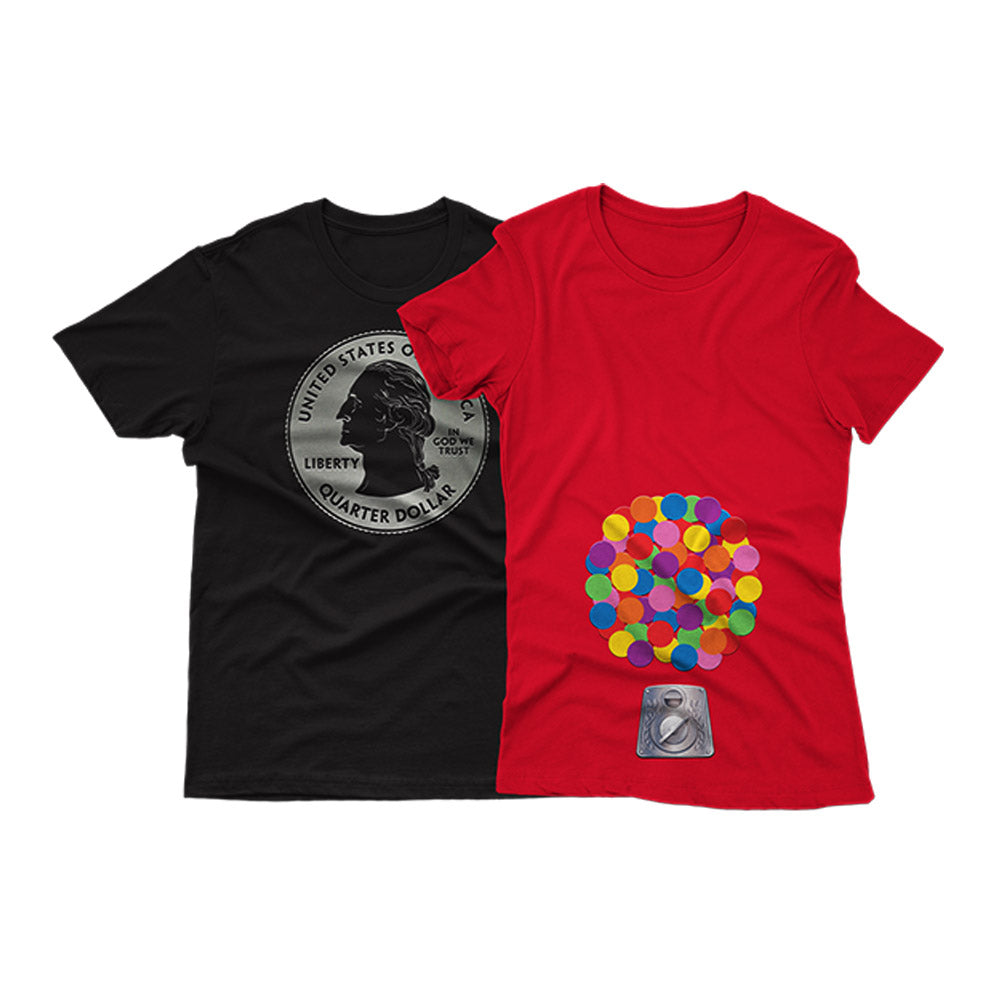 Bubble Gum Machine & Quarter Family Costume T-Shirt for Theme Park Vacations