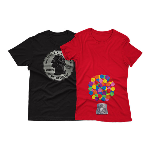 Bubble Gum Machine & Quarter Family Costume T-Shirt for Theme Park Vacations