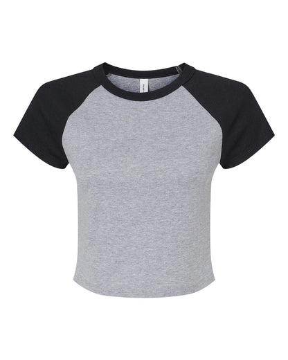 Custom Women’s Micro Rib Raglan Baby Tee | Personalized Fitted Crop Top