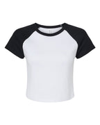 Custom Women’s Micro Rib Raglan Baby Tee | Personalized Fitted Crop Top