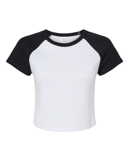 Custom Women’s Micro Rib Raglan Baby Tee | Personalized Fitted Crop Top