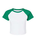 Custom Women’s Micro Rib Raglan Baby Tee | Personalized Fitted Crop Top