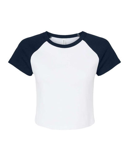 Custom Women’s Micro Rib Raglan Baby Tee | Personalized Fitted Crop Top