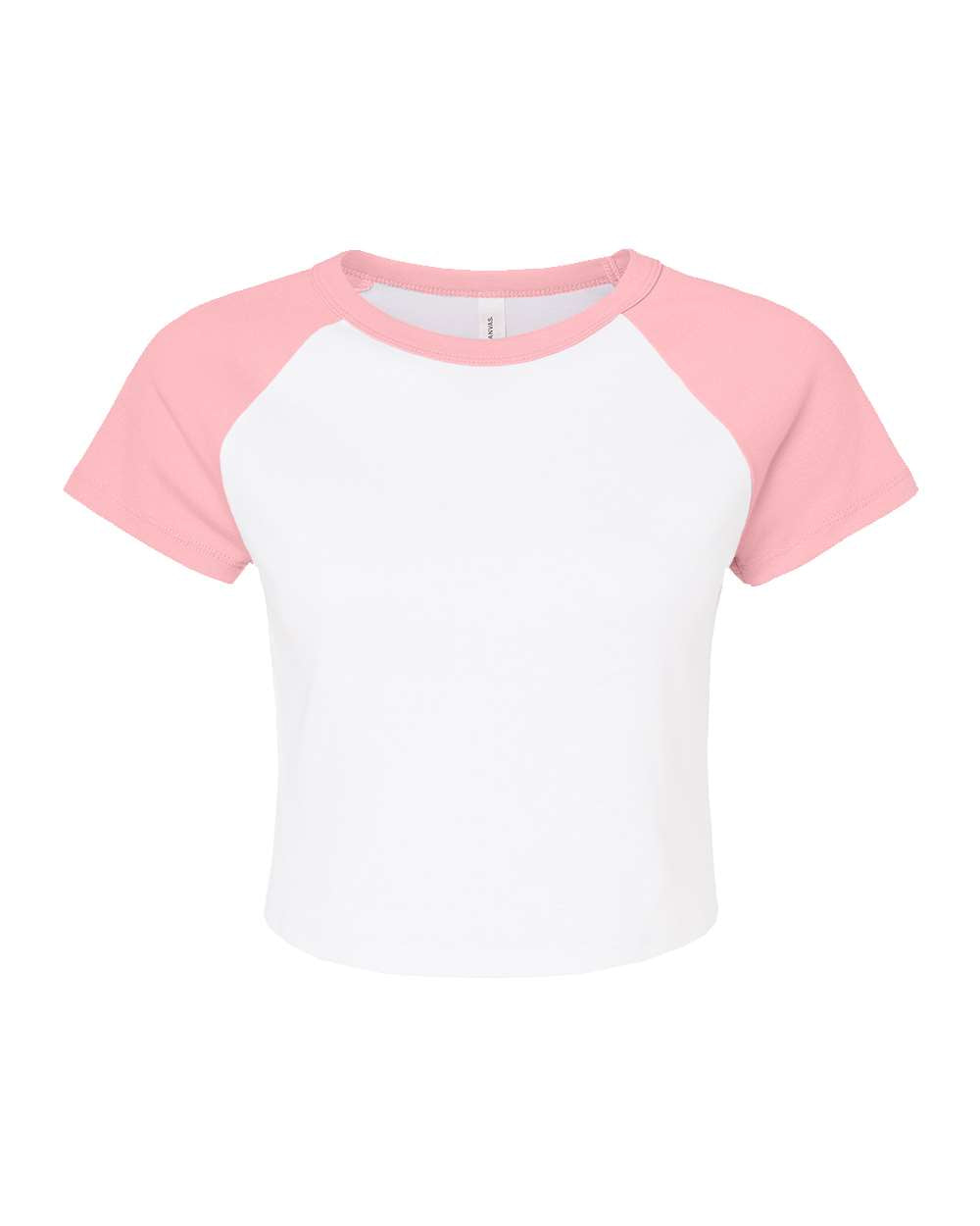 Custom Women’s Micro Rib Raglan Baby Tee | Personalized Fitted Crop Top