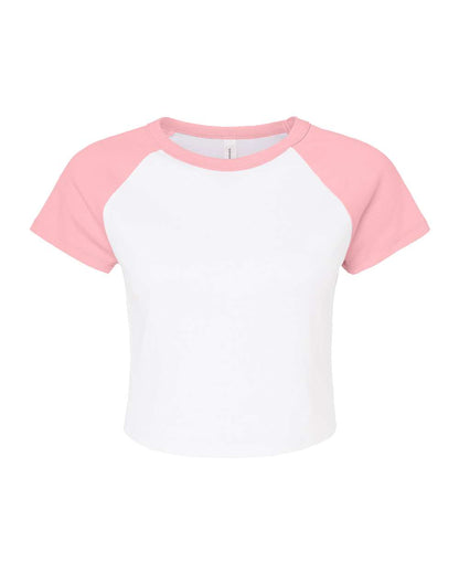 Custom Women’s Micro Rib Raglan Baby Tee | Personalized Fitted Crop Top