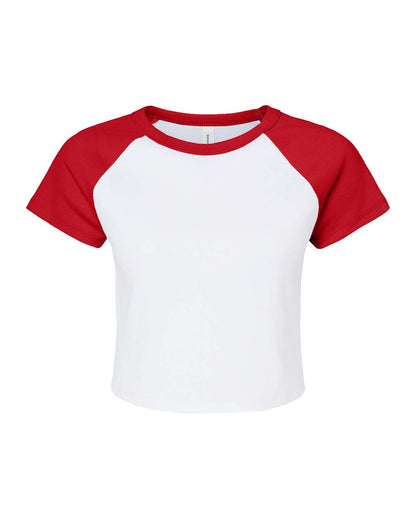 Custom Women’s Micro Rib Raglan Baby Tee | Personalized Fitted Crop Top