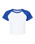 Custom Women’s Micro Rib Raglan Baby Tee | Personalized Fitted Crop Top