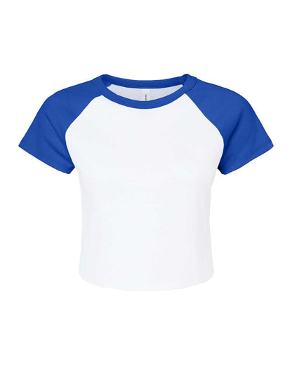 Custom Women’s Micro Rib Raglan Baby Tee | Personalized Fitted Crop Top