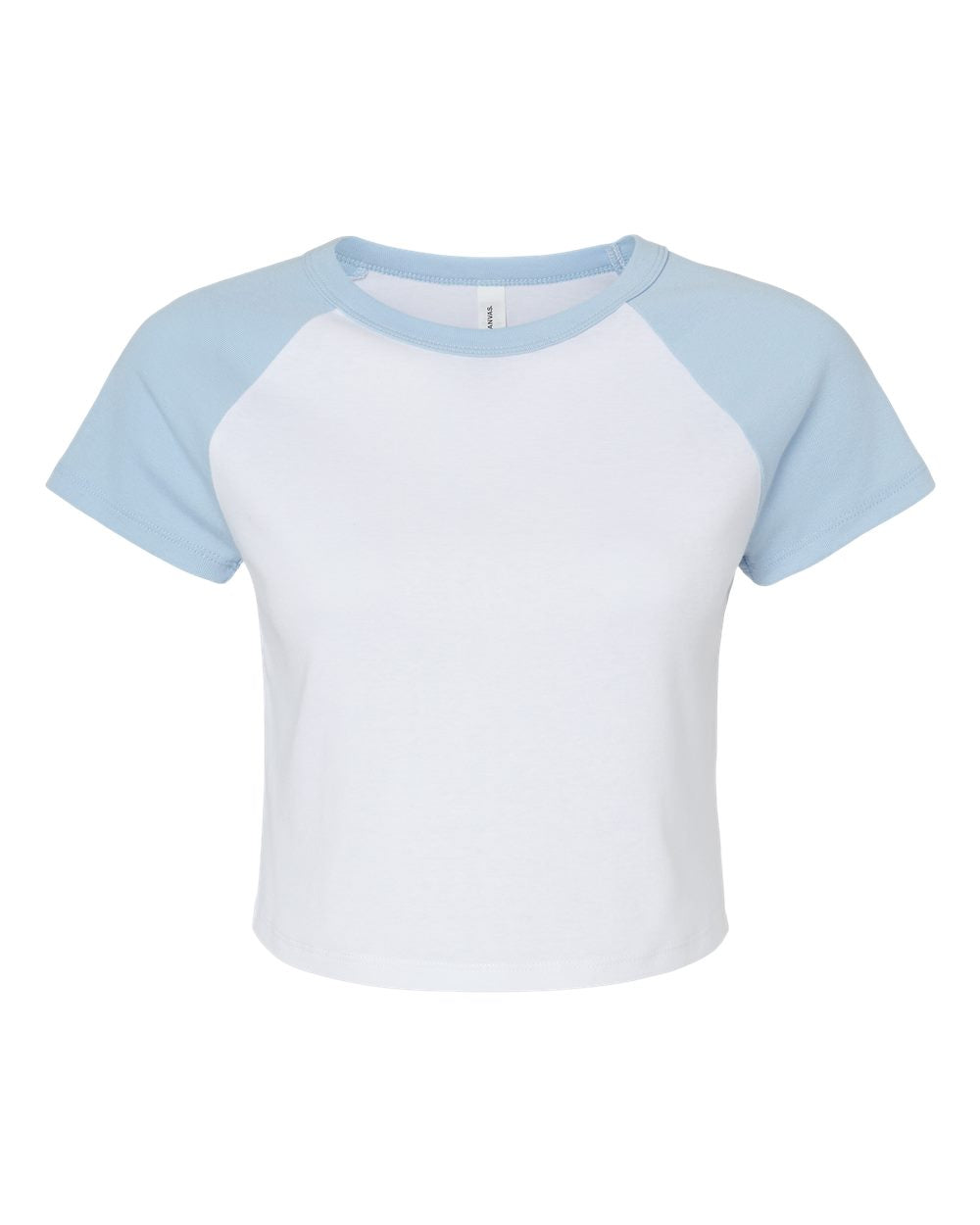 Custom Women’s Micro Rib Raglan Baby Tee | Personalized Fitted Crop Top