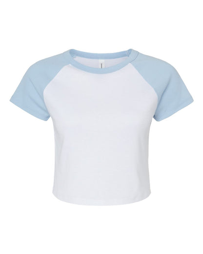 Custom Women’s Micro Rib Raglan Baby Tee | Personalized Fitted Crop Top