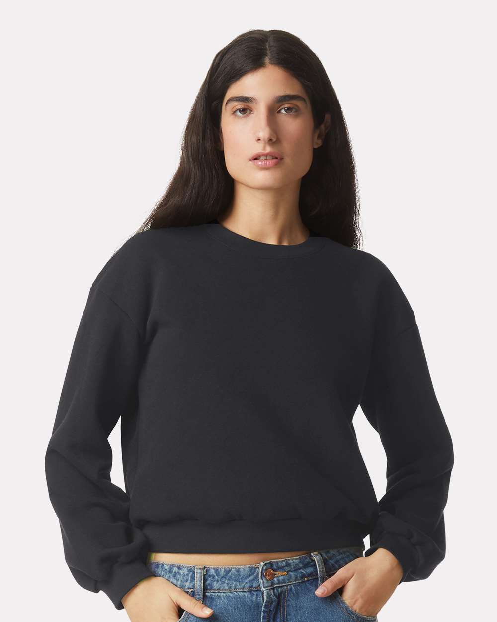 Women’s Garment-Dyed Mid-Length Crewneck Sweatshirt