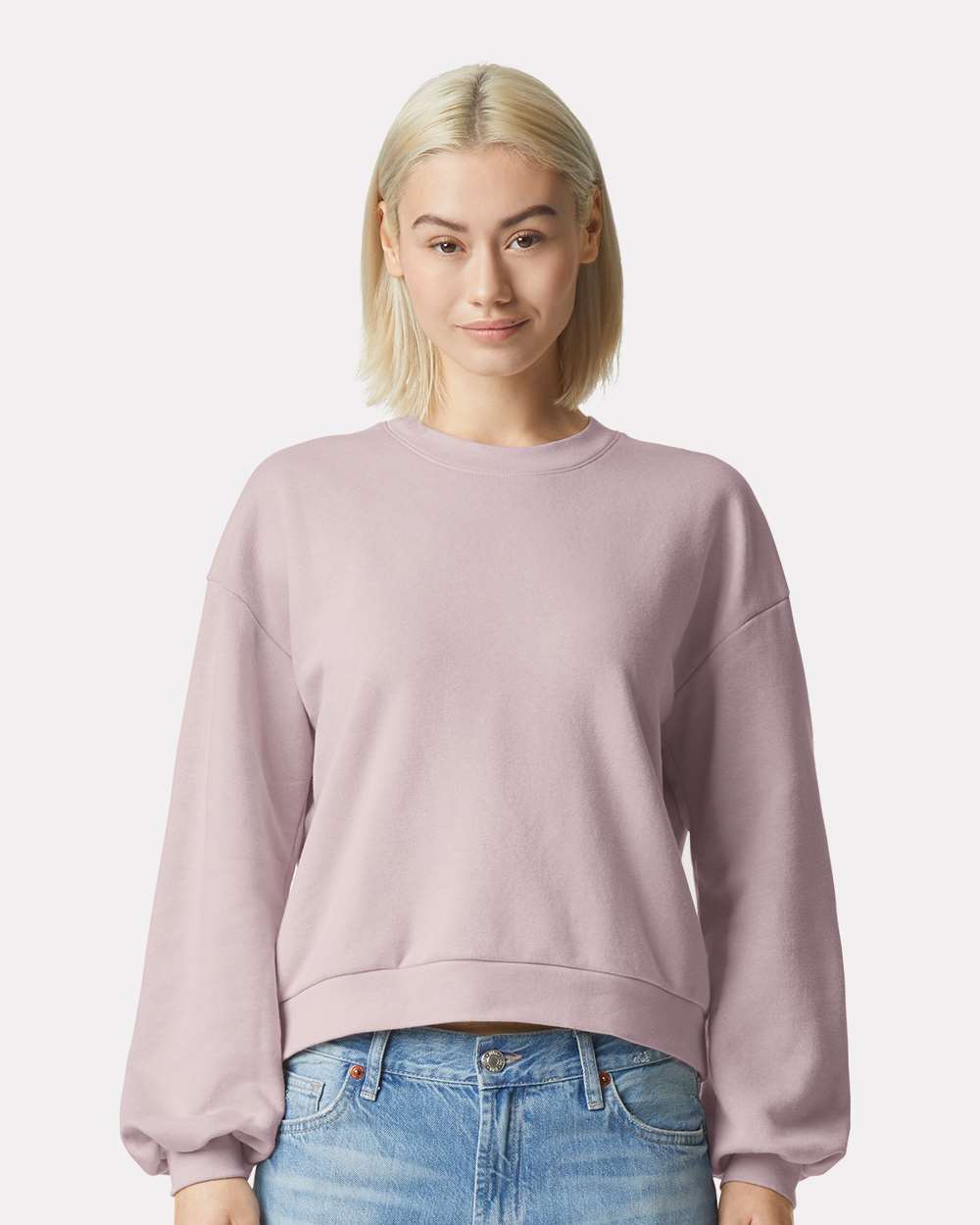 Women’s Garment-Dyed Mid-Length Crewneck Sweatshirt