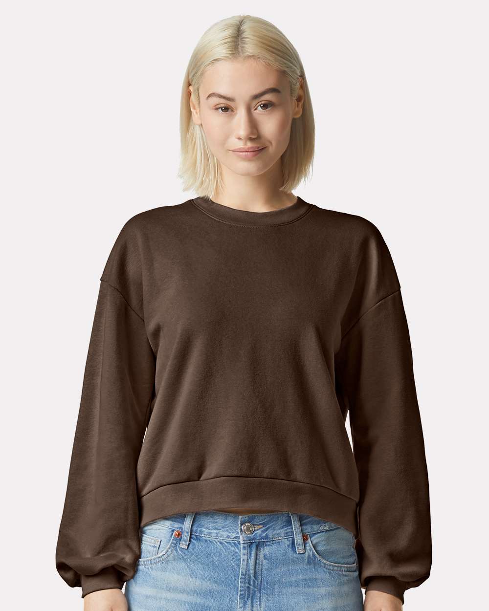 Women’s Garment-Dyed Mid-Length Crewneck Sweatshirt