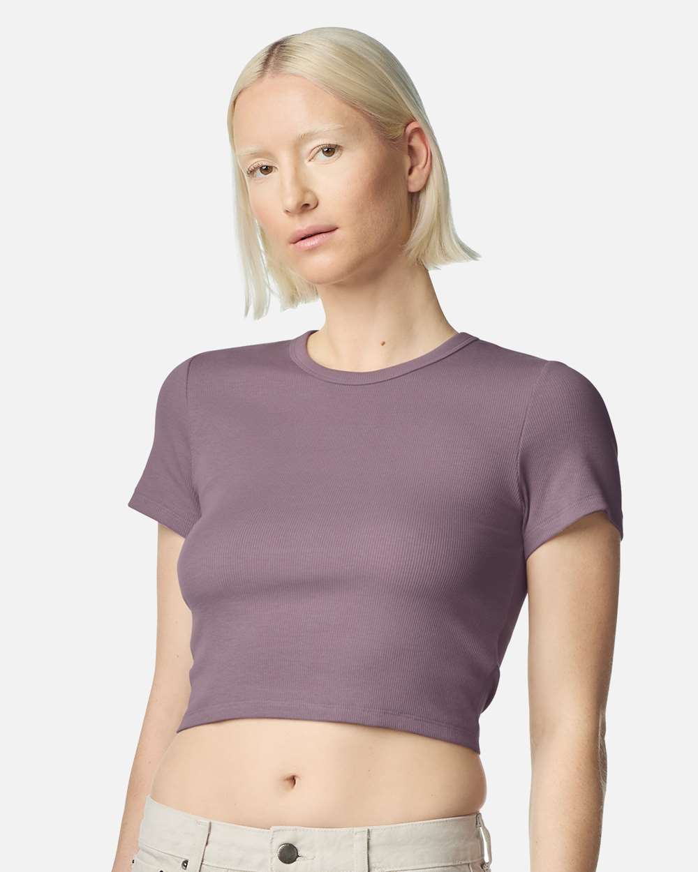 Custom Women’s Baby Rib Cropped Tee | Personalized Crop Top