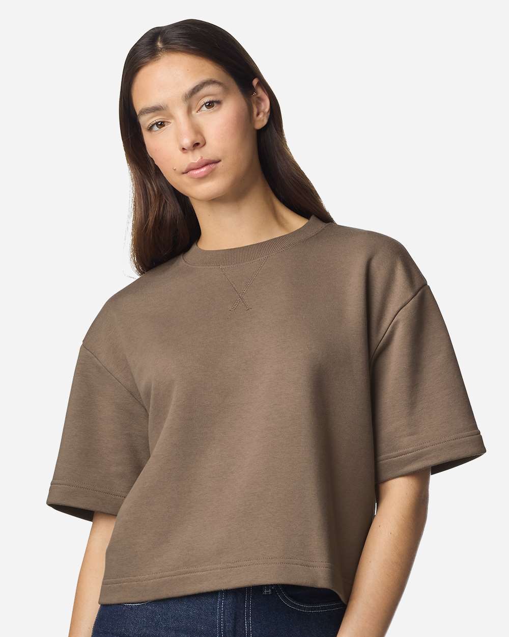 Custom Women’s French Terry Mid-Length Boxy Top | Personalized Casual Shirt