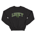 Lucky With Shamrock St. Patrick’s Day Sweatshirt – Cute Irish Clover Graphic Unisex Crewneck