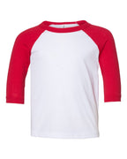 Custom Toddler Unisex 3/4 Sleeve Baseball Tee | Personalized Cotton Shirt