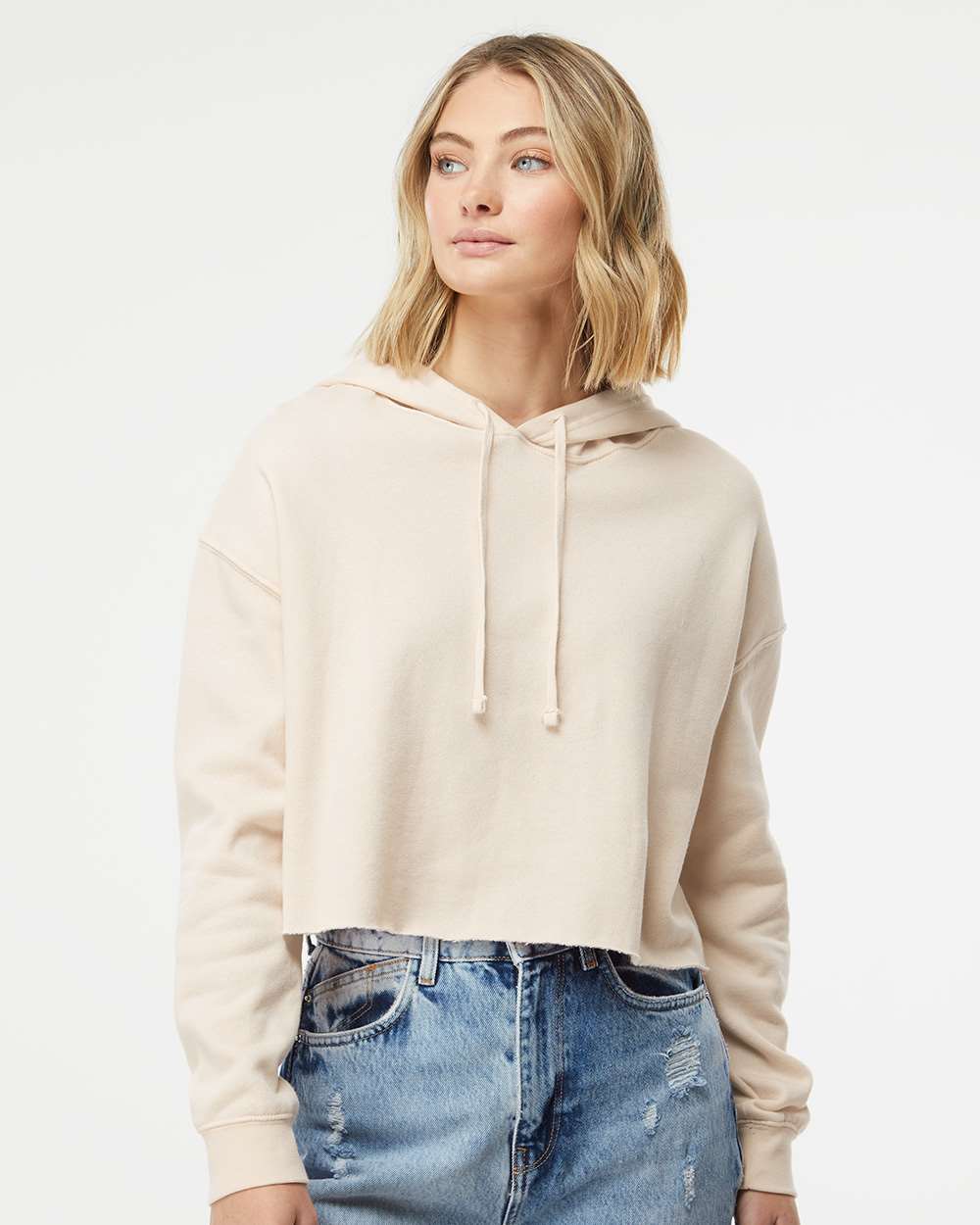 Custom Women’s Lightweight Cropped Hooded Sweatshirt | Personalized Pullover Hoodie