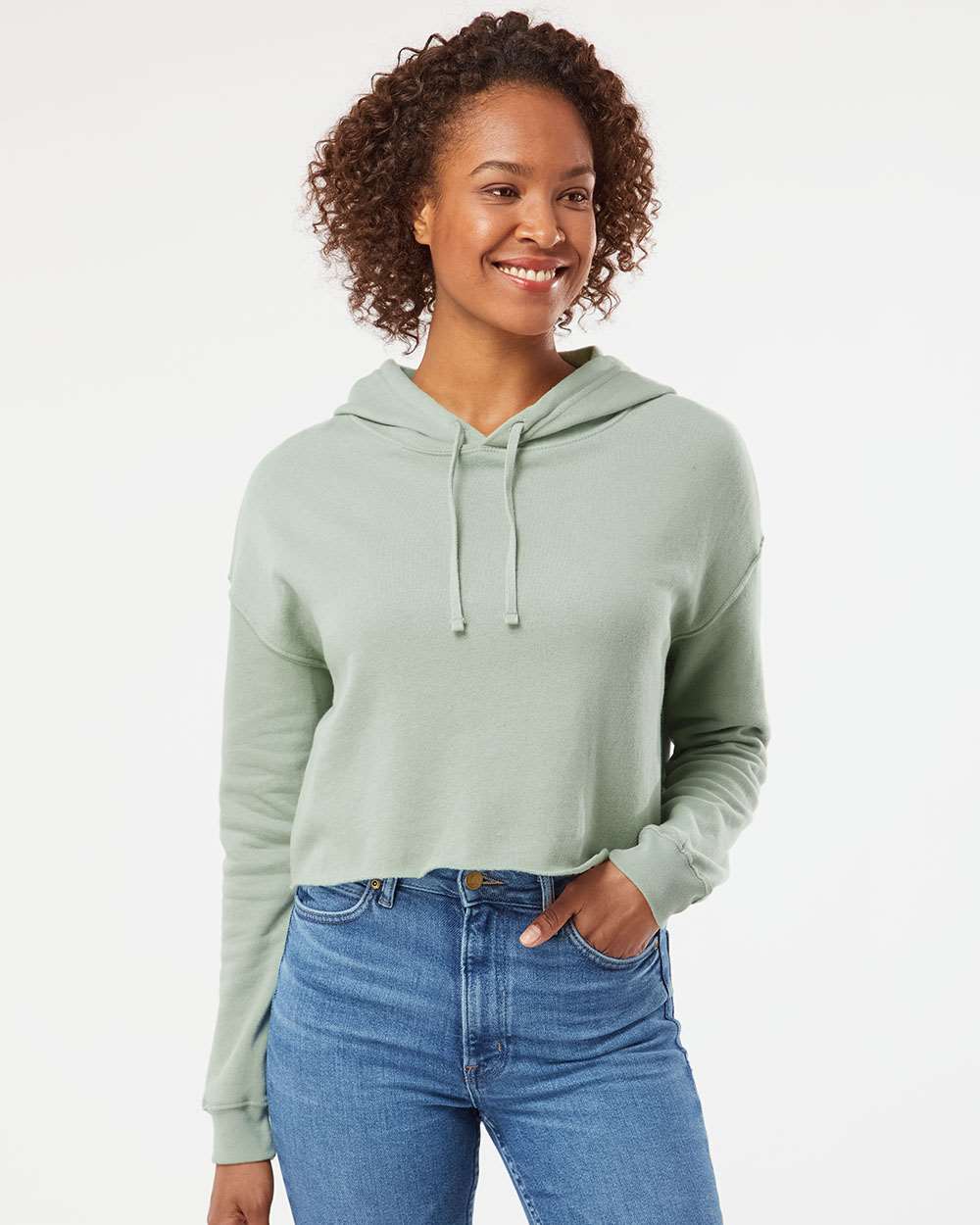 Custom Women’s Lightweight Cropped Hooded Sweatshirt | Personalized Pullover Hoodie