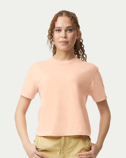 Custom Women’s Garment-Dyed Heavyweight Boxy T-Shirt | Personalized Cotton Tee