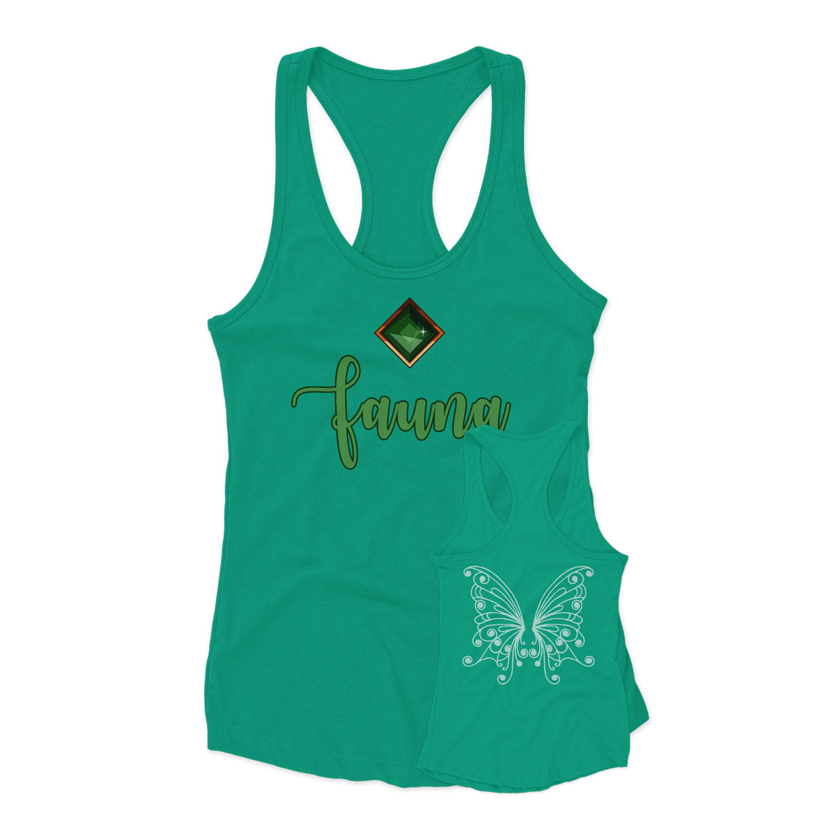 Fauna Women’s Racerback Tank, Sleeping Beauty Costume Inspired Soft Cotton Top