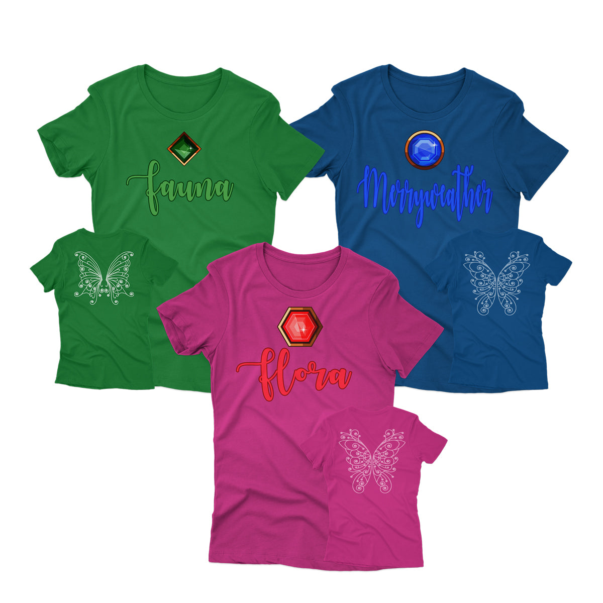 Flora, Fauna & Merryweather Shirt, Sleeping Beauty Graphic Tee, Costume Inspired Soft Cotton T-Shirt for Kids & Adults